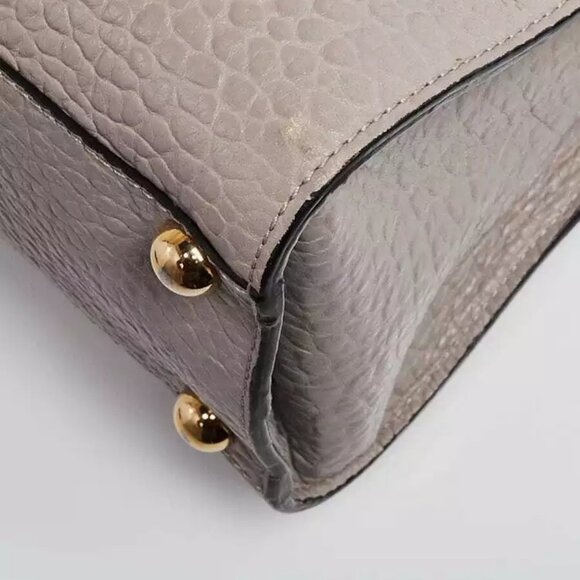 Burberry Grey Embossed Check Leather Dewsbury Tote Bag - Picture 4 of 12